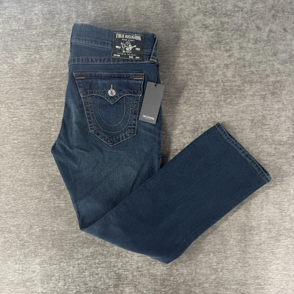 True Religion Ricky Flap SN 10328236 Relaxed Straight Jeans 36 X 32