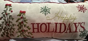 Cuscino decorativo Stratford Home Fashions 8" x 18" - "Buone vacanze" - Foto 1 di 2
