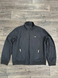 fred perry jacket men full zip black XL nylon - Picture 1 of 12