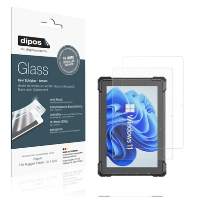 2x Schutzfolie für Higole F7G Rugged Tablet 10.1 Zoll matt - Anti-Shock 9H - Bild 1 von 4