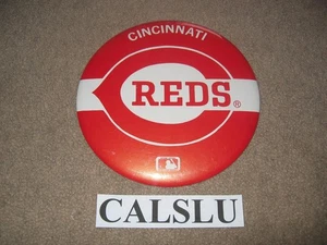 VINTAGE 1980's CINCINNATI REDS ☆RARE☆ 6" MLB BASEBALL PIN BUTTON - Picture 1 of 1
