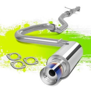 FOR TOYOTA SCION TC RACING 2.25" EXHAUST CATBACK 4"TITANIUM BURNT MUFFLER TIP - Picture 1 of 7
