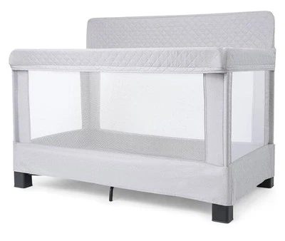 Baby Delight Horizon Tamaño Completo Cuna Transpirable Malla Paredes Lujo Acolchado - Gris Foto 1 de 4