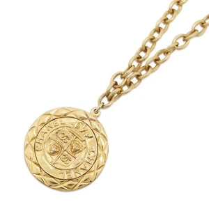 CHANEL Vintage Medal Necklace Metal Gold - Picture 1 of 9