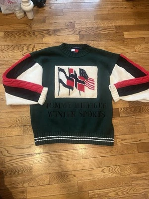 Incredible Chunky XL Tommy Hilfiger 1994 cable knit sweater (Winter Sports) - Image 1 of 4