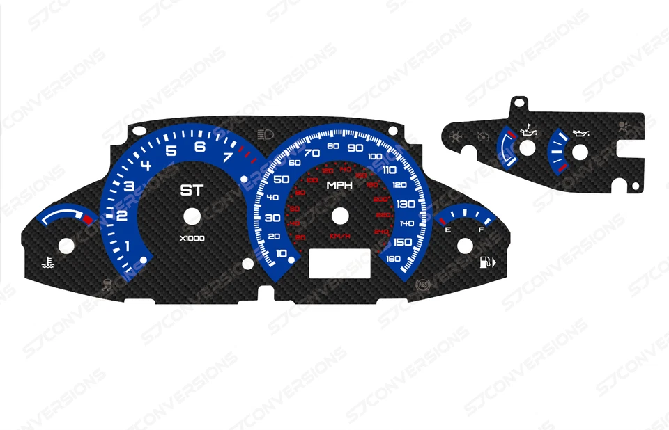 Ford Focus ST170 Mk1 RS Style Carbon Dial Cards Gauges - Bild 1 von 1