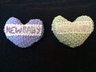 Individual hand knitted 'New Baby' congratulations mini heart