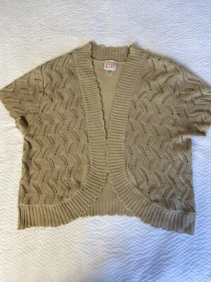 Canyon River Blues бежевый открытый кардиган короткий рукав совок короткий низ размер M - Изображение 1 из 4