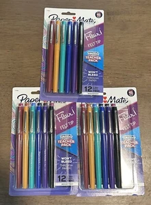 Paper Mate Flair! Felt Tip Pens 0.7 mm Med Point MULTI Colors 3 Packs Of 12 - Picture 1 of 3