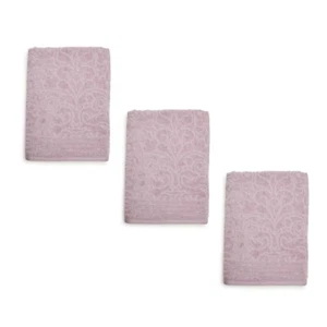 3 SMOKEY LAVENDER Broyhill Jacquard Textured Cotton Velour 30x56" BATH Towels - Picture 1 of 4