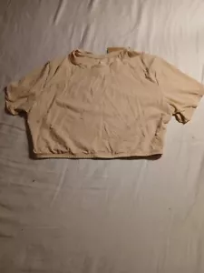 Skims Recycled Swim T-Shirt Womens XL Sand Crop Short Sleeve AP-TSH-0656 G66-43 - Picture 1 of 3