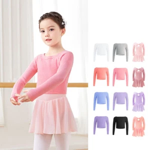 Ballet Top Girls Ballet Jacket Sweater Kids Dance Knitwear Sweater Warm Coat - Picture 1 of 47