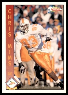 1992 Pacific Chris Mims Rookie Tennessee Volunteers #649 - Image 1 of 2
