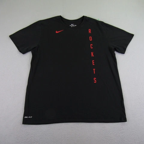 Houston Rockets Shirt Mens XL Black Nike Dri Fit Short Sleeve James Harden Tee Cover