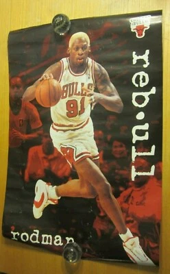 "Póster Dennis Rodman 1995 Costacos Bros. 23""X35"" reb.ull NBA Chicago Bulls" Foto 1 de 2