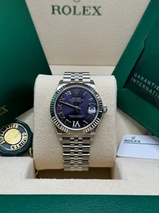 Rolex Datejust 31 NEW 2024 Aubergine Purple Diamond Roman Pave 6 Dial 278274 - Picture 1 of 10