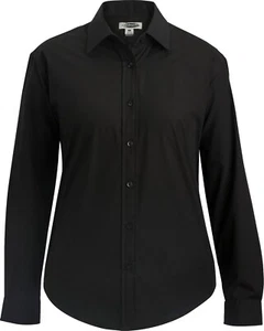 Edwards #5354 Woman's 2XL Black Long Sleeved Button Up Shirt - Picture 1 of 1