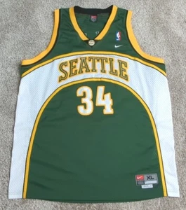 Ray Allen Seattle Supersonics Stitched Nike Jersey Sonics Vintage Green XL +2 - Picture 1 of 8