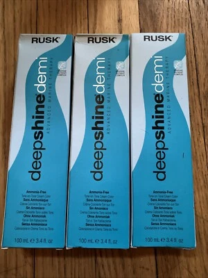 Color de cabello crema permanente RUSK 3,4 oz Deep Shine Demi 4,4 C cobre profundo nuevo paquete de 3 Foto 1 de 3
