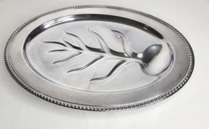 Vintage WM ROGERS 4510-18 Silver Plated Meat Platter Serving Tray Spring Flower - Picture 1 of 10