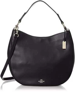 Coach 36026 Leather Nomad Glovetanned Hobo Shoulder Bag (Light Gold / Navy) - Picture 1 of 5