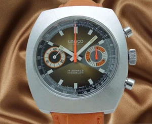 Lanco Cronografo Incabloc 961-1462 Manuale Vintage Orologio 1970's Modificato - Foto 1 di 6