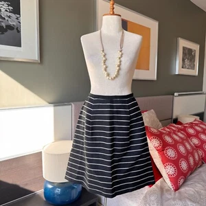 Lanvin Black and White Stripes A-line Skirt Designer Minimalist Preppy Sz 40 MED - Picture 1 of 5