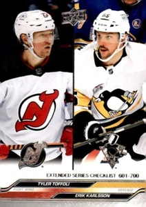 2023-24 Upper Deck Hockey #700 Checklist Toffoli/ Karlsson Ext. Series - Picture 1 of 2
