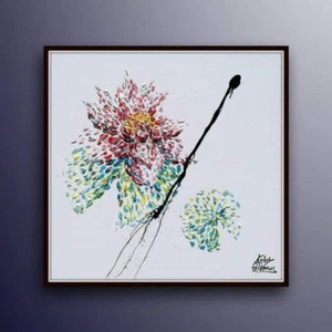 Blume 25" Original Ölgemälde auf Leinwand, Luxus dicke Schichten, Handarbeit - Bild 1 von 4