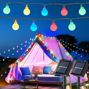 Outdoor Solar String Globe Light Fairy Ball Lamp 80FT 200LED Yard Patio, 2 Pack - Picture 1 of 11