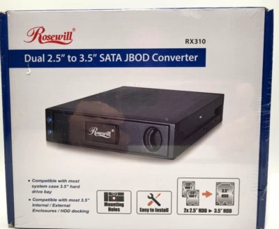 Rosewill RX310 Dual 2.5 to 3.5 JBOD Converter *NEW* - Image 1 of 4
