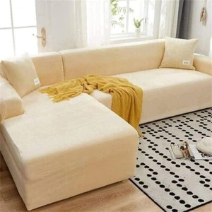 2 Seater Sofa Überwürfe Sofabezug Velvet Plüsch Stretch überzug für L-Form Sofa - Bild 1 von 7