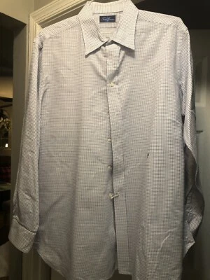 Tom James XL Dress Shirt Long Sleeve Button Down Light Blue Plaid  Mens - Image 1 of 4