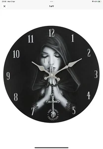 Gothic Prayer Goth Emo Black Magic Alchemy Gothic Wall Clock Anne Stokes New - Picture 1 of 1