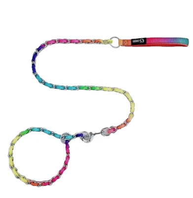 FREE 3.5mm Rainbow Colorful 46” metal chain dog leash with 20” collar coupler - Image 1 of 4