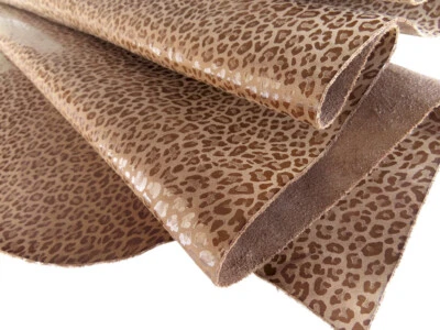 Lederhaut BRAUN LEOPARD 160x85 1,2mm Sattelleder Dickleder Rindleder Oberleder - Bild 1 von 4
