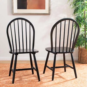 Camden Spindle Back Dining Chair Black Set of 2 200 Lbs Capacity - Picture 1 of 85