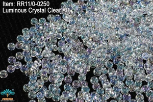 Miyuki Round Rocailles 11/0 Luminous Crystal Clear AB Seed Bead RR-250 - Picture 1 of 1
