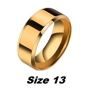 Men's Stainless Steel Fill Metal Wedding Band Ring Temporary Black/Gold/Silver - Picture 1 of 29