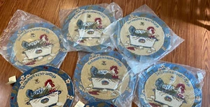 Set of 4 -HKH Coll. Hand Hooked Wool Chair Pads Chicken Nest 16" Farmhouse NEW - Picture 1 of 22