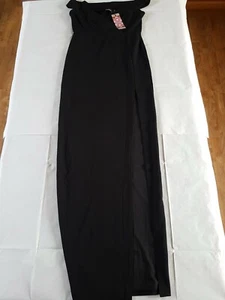 Boohoo Amie Wrap top Off Shoulder Maxi Long Black Dress uk 10 - Picture 1 of 7