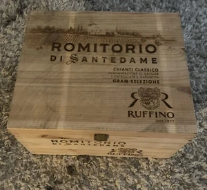 Ruffino Chianti 6 Bottle Wooden Wine Box With Folding Lid - Picture 1 of 7