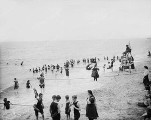 Bathing At Ocean Grove New Jersey 1910 Vintage 8x10 Reprint Of Old Photo - Picture 1 of 1