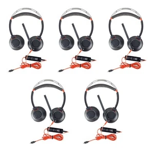 Plantronics Poly C5220T Dual Headset W/C5220 USB-C Adapter Lot of 5 - Picture 1 of 7
