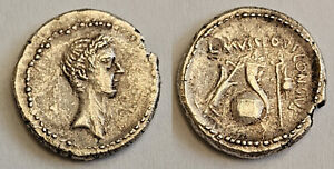 RARE ROMAN SILVER COIN  * JULIUS CAESAR * DENARIUS -3.57 g. 18.7 mm.  R