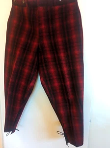 WOOLRICH made in USA/Buffalo Red Plaid Hunting Pants 38 W Vintage 1960s - Picture 1 of 21
