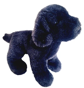 Douglas Black Lab Puppy Dog Stuffed Plush 11" L 8" H Realistic Glass Eyes 2018 - Imagen 1 de 9