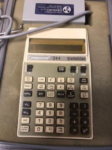 Compucorp 344 Statistician Microcomputer Calculator with cords case scientific - Picture 1 of 5