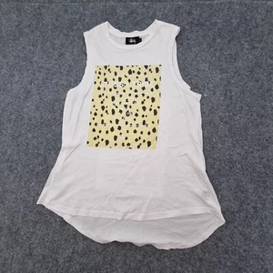 STUSSY Shirt Womens 8 white summer cotton Casual Tshirt modern party Size 8 - Picture 1 of 12