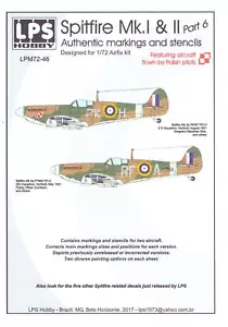 Calcomanías LPS 1/72 SUPERMARINE SPITFIRE Mk.I & Mk.II pulido pilotos parte 6 - Imagen 1 de 4